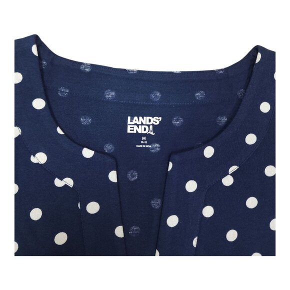 Lands End Womens Polka Dot Sleeveless Cotton Shift Dress Navy White Size M - Picture 5 of 9